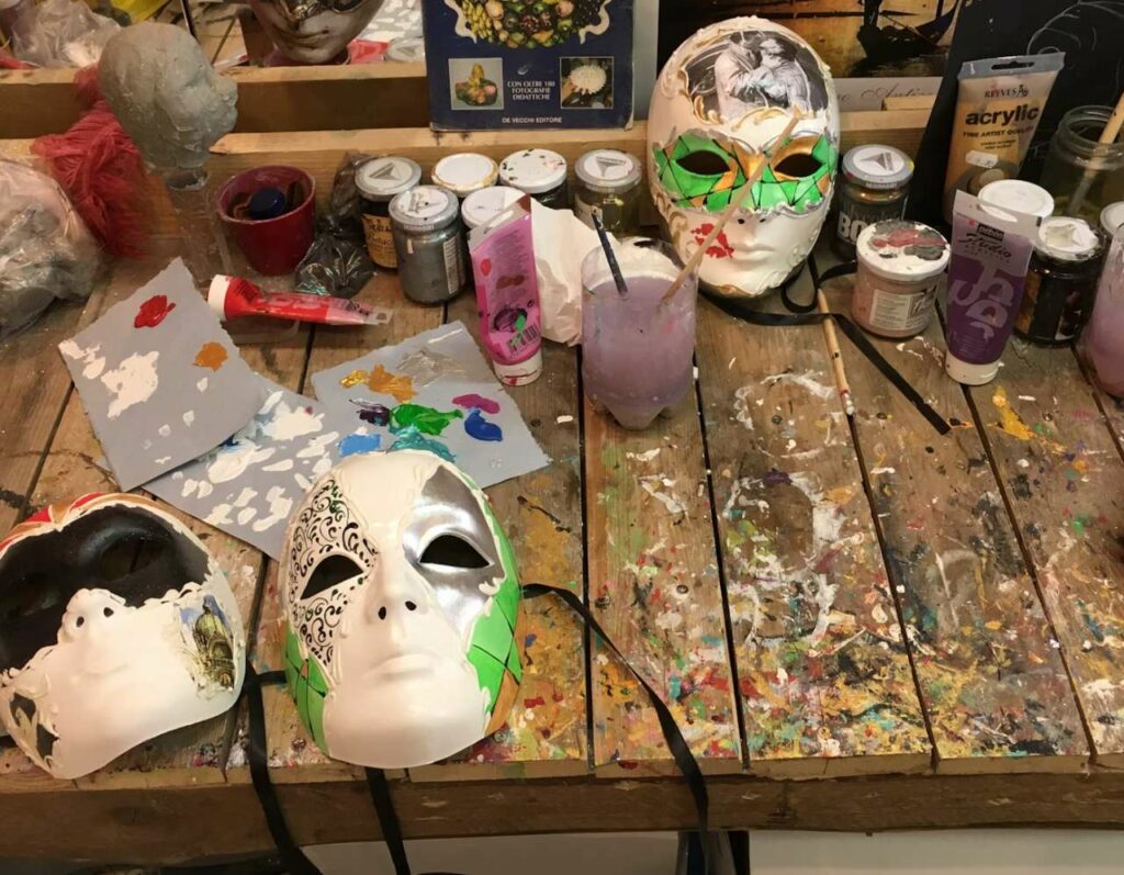Participation in a mask-making workshop